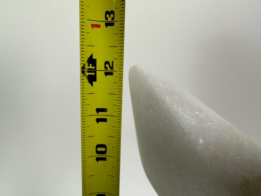 Nancy Diefenbach Original Carved White Vermont Marble Bird Sculpture Titled 'Soaring On Wings' 1997 12H [Photo 11]