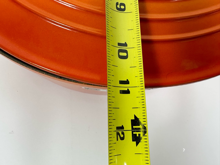 New Large Le Creuset Orange Enameled Cast Iron Dutch Oven With Lid France 8 Qt 16W X 11D X 7H [Photo 10]