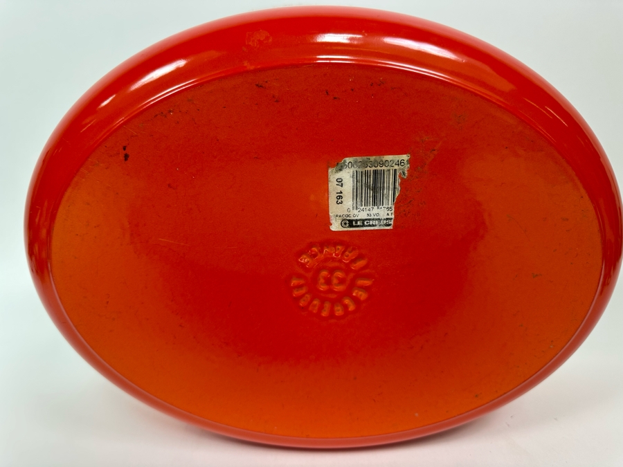 New Large Le Creuset Orange Enameled Cast Iron Dutch Oven With Lid France 8 Qt 16w X 11d X 7h 9874