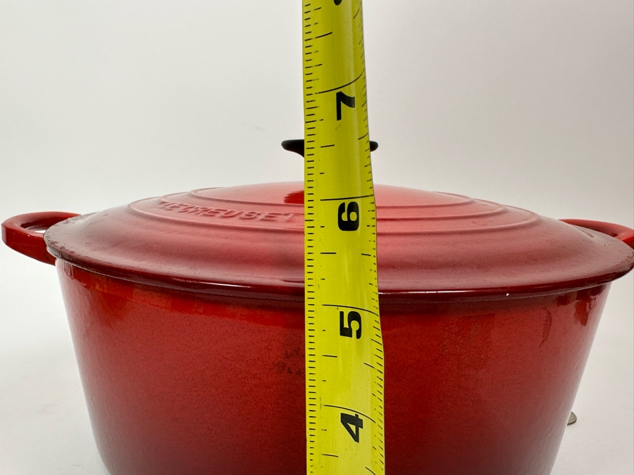 New Le Creuset Red Enameled Cast Iron Pot With Lid France 14W X 6H [Photo 11]
