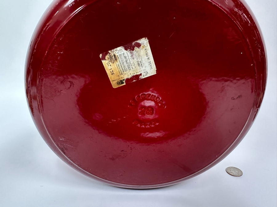 New Le Creuset Red Enameled Cast Iron Pot With Lid France 14W X 6H [Photo 8]