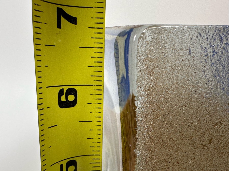 Stephanie Trenchard Sand Cast Glass Sculptures With Hovering Hand Sculpted Figures Of 1) Woman, 2) House, 3) The Sun / Popelka Trenchard Glass / 3 Glass Sculptures Stack To Form Totem - Very Heavy Retails $4,200 [Photo 21]