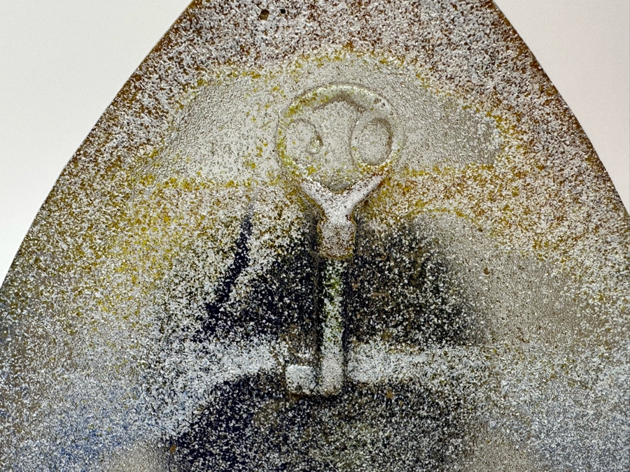 Stephanie Trenchard Sand Cast Glass Sculptures With Hovering Hand Sculpted Figures Of 1) Woman, 2) House, 3) The Sun / Popelka Trenchard Glass / 3 Glass Sculptures Stack To Form Totem - Very Heavy Retails $4,200 [Photo 30]