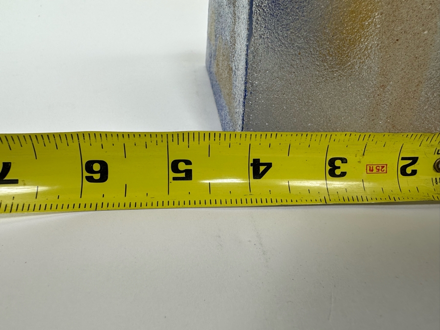 Stephanie Trenchard Sand Cast Glass Sculptures With Hovering Hand Sculpted Figures Of 1) Woman, 2) House, 3) The Sun / Popelka Trenchard Glass / 3 Glass Sculptures Stack To Form Totem - Very Heavy Retails $4,200 [Photo 34]