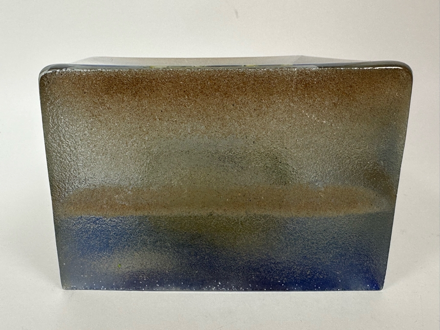 Stephanie Trenchard Sand Cast Glass Sculptures With Hovering Hand Sculpted Figures Of 1) Woman, 2) House, 3) The Sun / Popelka Trenchard Glass / 3 Glass Sculptures Stack To Form Totem - Very Heavy Retails $4,200 [Photo 16]