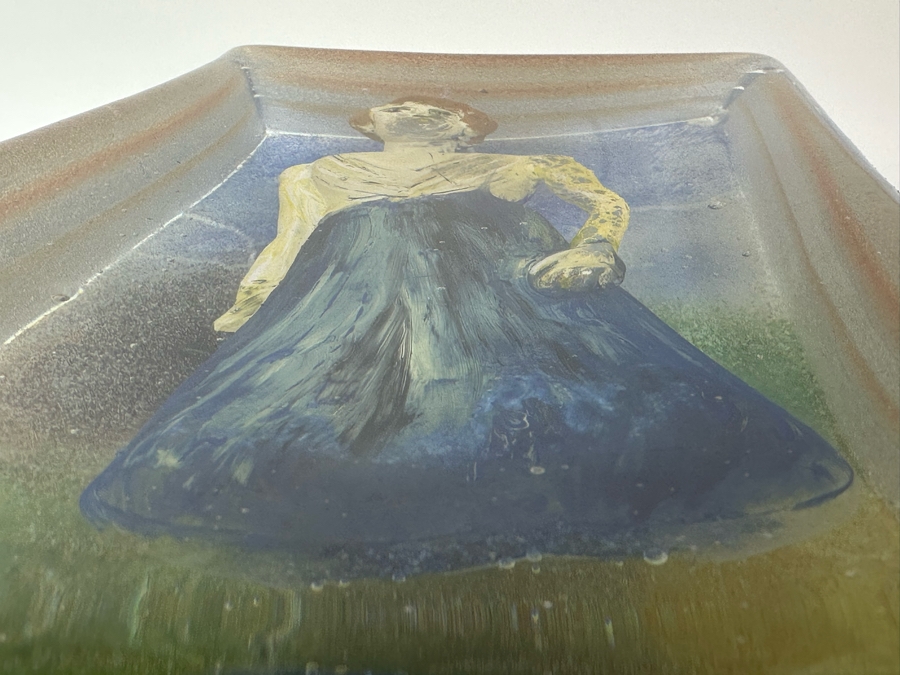 Stephanie Trenchard Sand Cast Glass Sculptures With Hovering Hand Sculpted Figures Of 1) Woman, 2) House, 3) The Sun / Popelka Trenchard Glass / 3 Glass Sculptures Stack To Form Totem - Very Heavy Retails $4,200 [Photo 51]