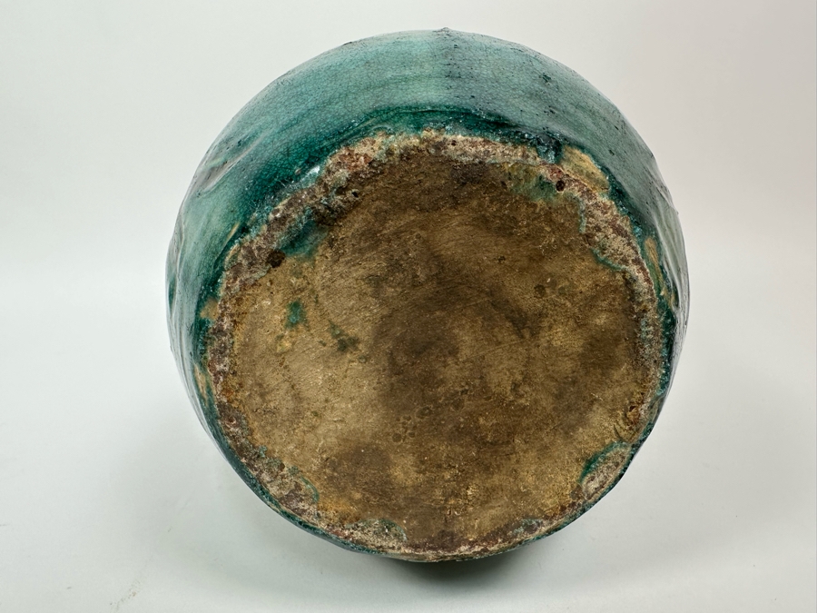 Antique Chinese Glazed Ceramic Bird Jar Pottery Circa 1850 8W X 11.5H [Photo 11]