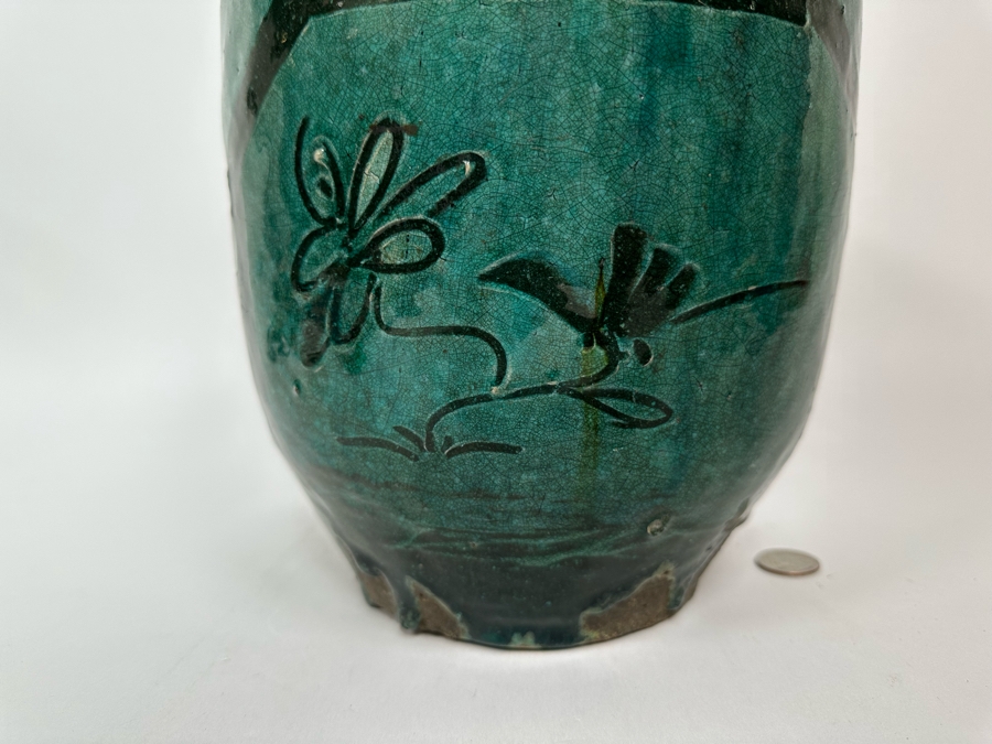 Antique Chinese Glazed Ceramic Bird Jar Pottery Circa 1850 10.5H [Photo 12]