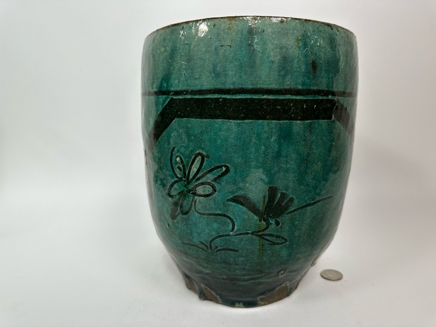 Antique Chinese Glazed Ceramic Bird Jar Pottery Circa 1850 10.5H [Photo 11]