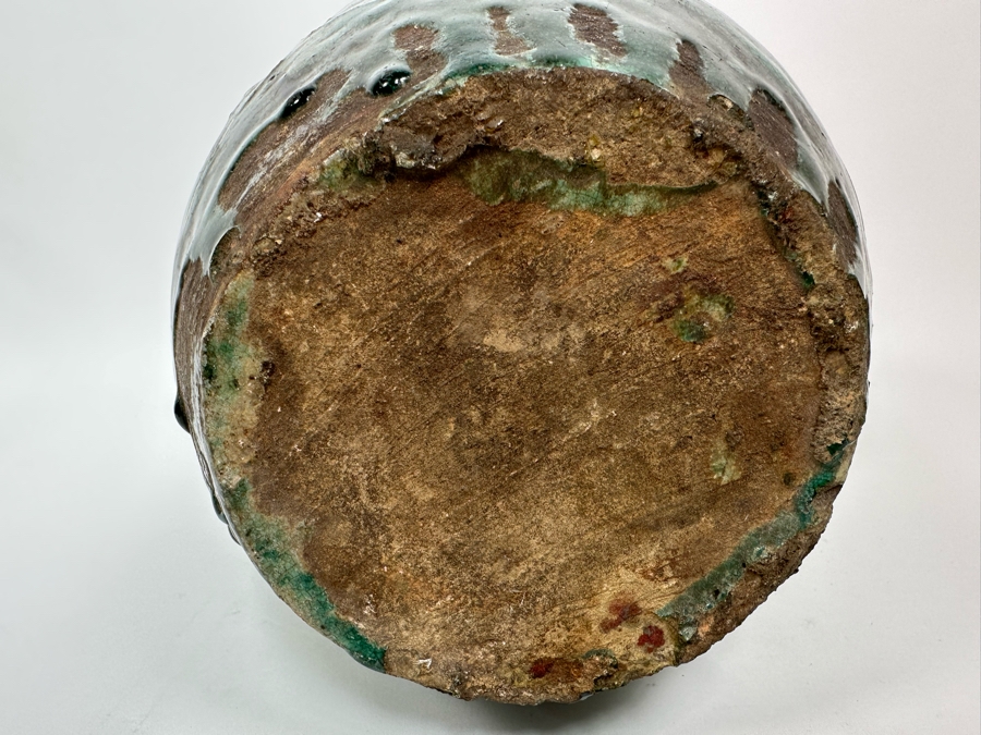 Antique Chinese Glazed Ceramic Bird Jar Pottery Circa 1850 8.5W X 10.5H [Photo 12]