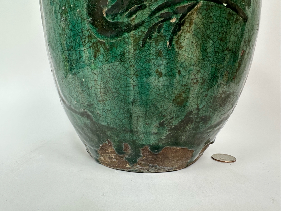 Antique Chinese Glazed Ceramic Bird Jar Pottery Circa 1850 8.5W X 10.5H [Photo 10]