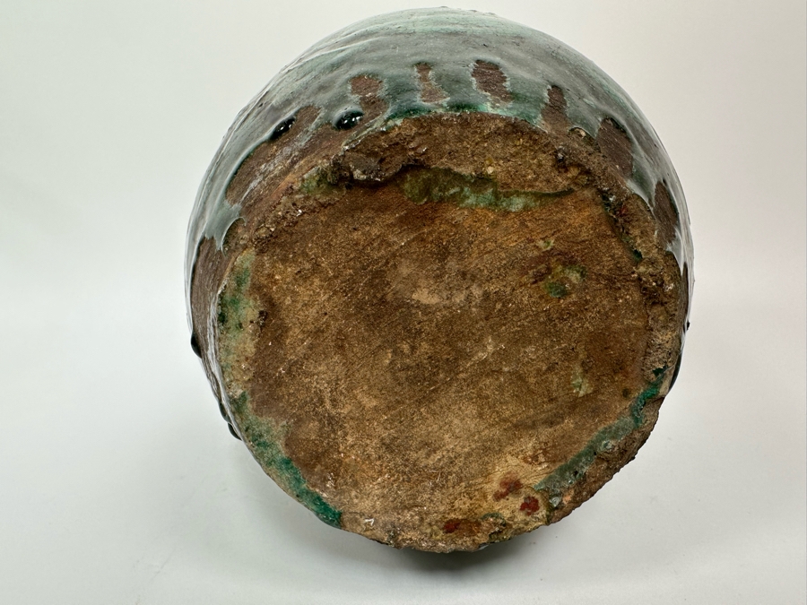 Antique Chinese Glazed Ceramic Bird Jar Pottery Circa 1850 8.5W X 10.5H [Photo 11]