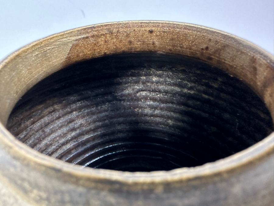 Antique Blue & White Chinese Porcelain Jar With Lid Circa 1880 Lid Has A Crack And Has An Antique Repair Done 7.5W X 8H [Photo 10]