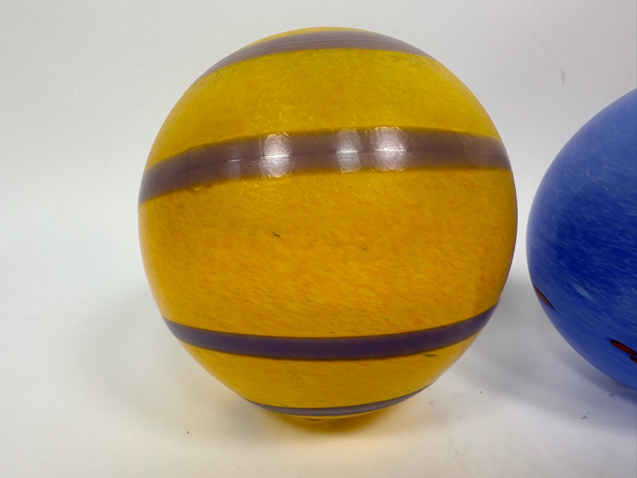 Three Hand Signed Art Glass Balls 5W X 5.5H [Photo 4]