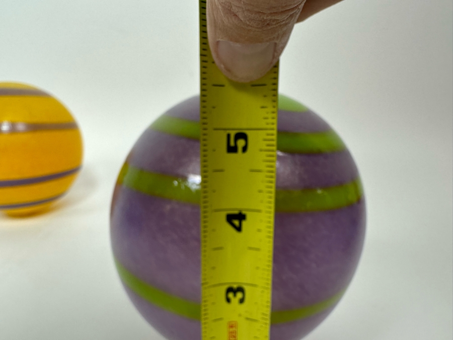 Three Hand Signed Art Glass Balls 5W X 5.5H [Photo 18]