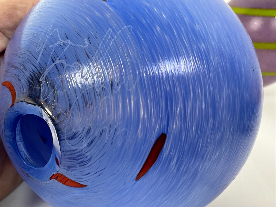 Three Hand Signed Art Glass Balls 5W X 5.5H [Photo 10]