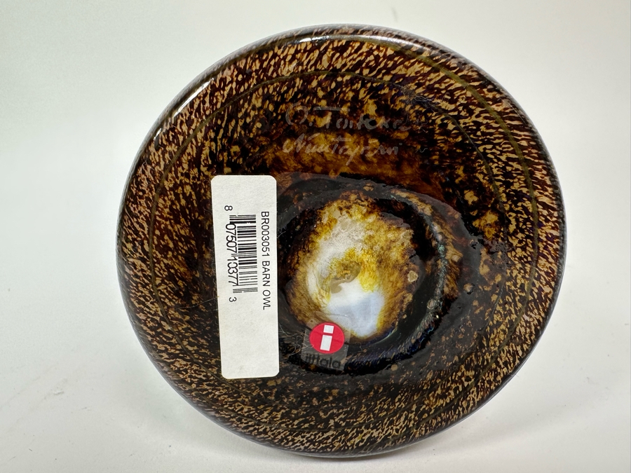 Oiva Toikka (Finland) Art Glass Barn Owl Bird By Iittala 4W X 6H Retails $465 [Photo 8]