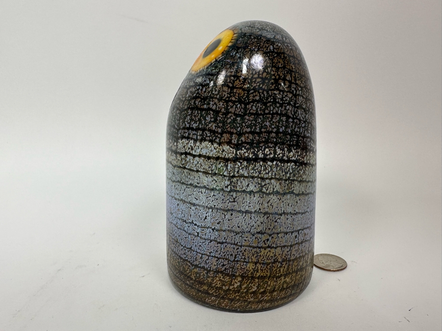 Oiva Toikka (Finland) Art Glass Barn Owl Bird By Iittala 4W X 6H Retails $465 [Photo 6]