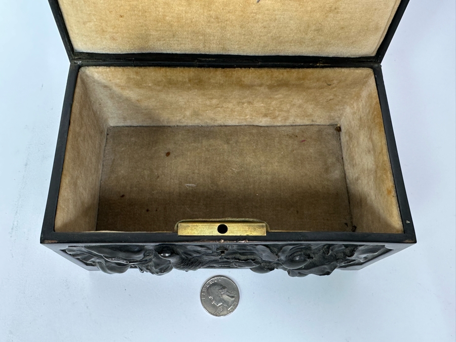 Antique Relief Bronze Box 7W X 4.5D X 3.5H [Photo 21]