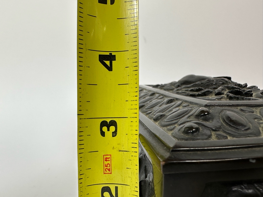 Antique Relief Bronze Box 7W X 4.5D X 3.5H [Photo 24]