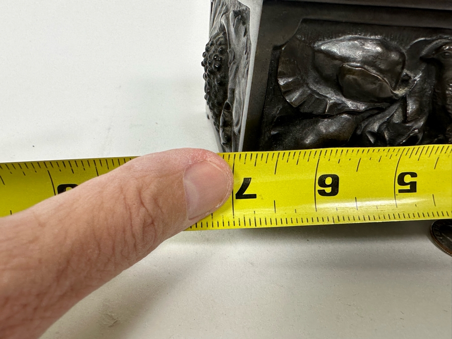 Antique Relief Bronze Box 7W X 4.5D X 3.5H [Photo 22]
