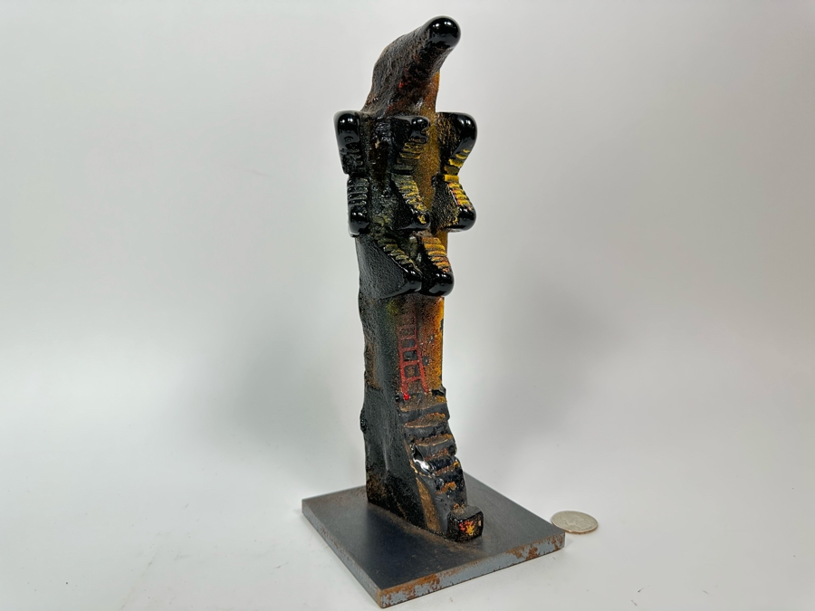 Bertil Vallien (b. 1938, Sweden) Original Rare Kosta Boda Glass Sculpture Of Figure With Stairs On Steel Base One Of A Kind 4W X 4D X 10H Estimate $2,500 [Photo 4]