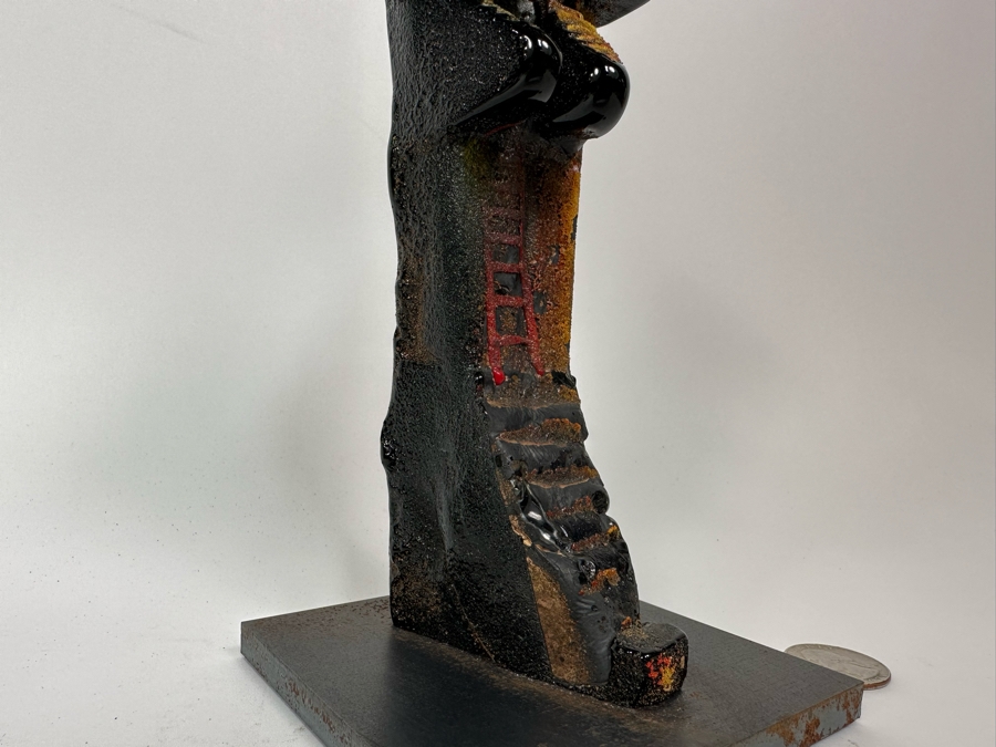 Bertil Vallien (b. 1938, Sweden) Original Rare Kosta Boda Glass Sculpture Of Figure With Stairs On Steel Base One Of A Kind 4W X 4D X 10H Estimate $2,500 [Photo 7]