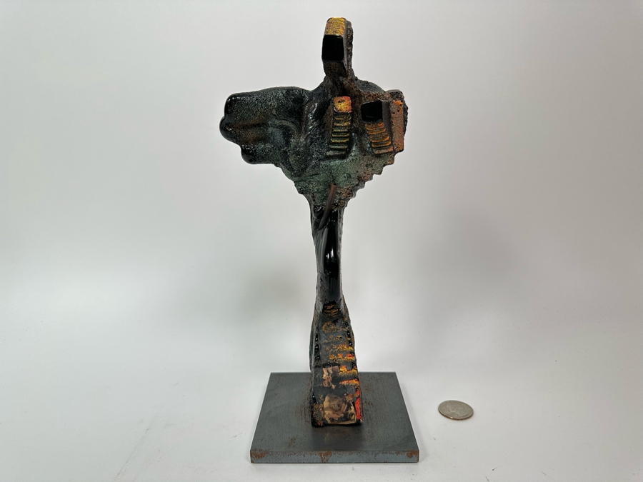 Bertil Vallien (b. 1938, Sweden) Original Rare Kosta Boda Glass Sculpture Of Figure With Stairs On Steel Base One Of A Kind 4W X 4D X 10H Estimate $2,500 [Photo 4]