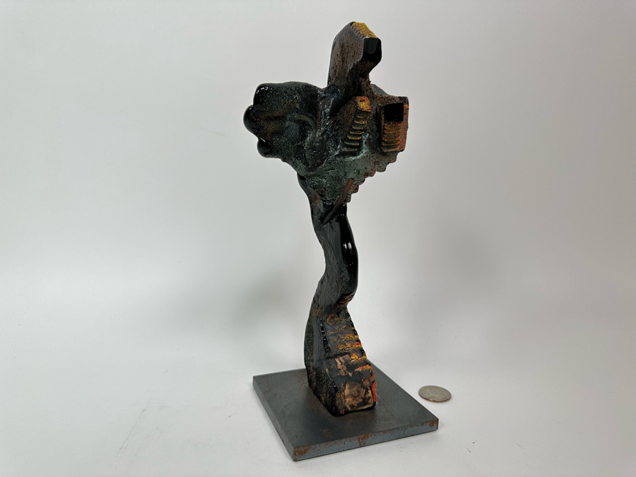Bertil Vallien (b. 1938, Sweden) Original Rare Kosta Boda Glass Sculpture Of Figure With Stairs On Steel Base One Of A Kind 4W X 4D X 10H Estimate $2,500 [Photo 3]