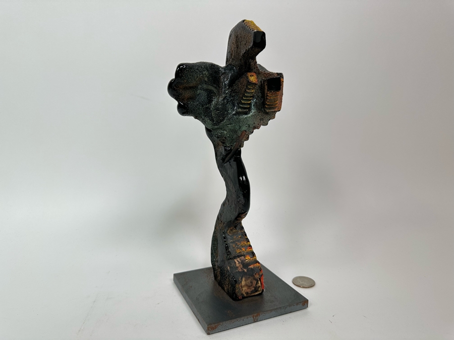 Bertil Vallien (b. 1938, Sweden) Original Rare Kosta Boda Glass Sculpture Of Figure With Stairs On Steel Base One Of A Kind 4W X 4D X 10H Estimate $2,500 [Photo 2]