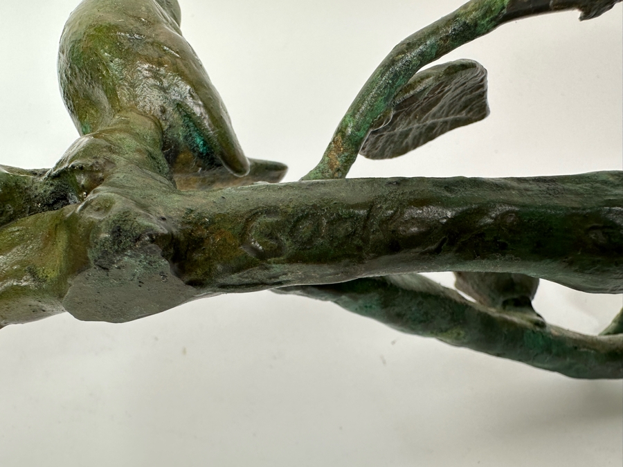 Ilana Goor (b. 1936, Israel) Bronze Figural Menorah Featuring Two Signed Birds, Two Signed Turtles And A Signed Branch With Nine Candle Holders 25W X 8D X 5H [Photo 15]