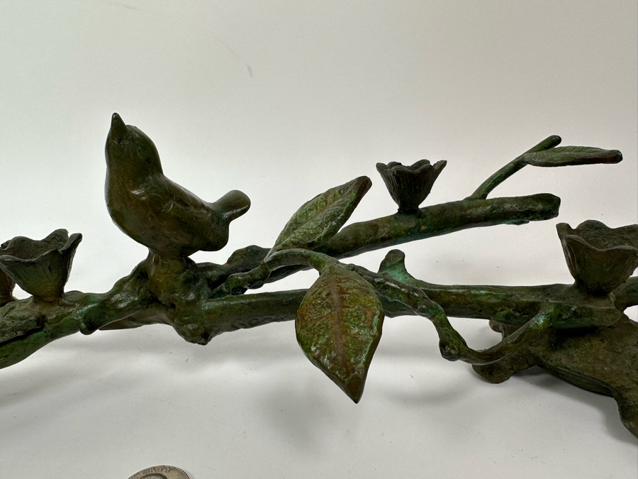 Ilana Goor (b. 1936, Israel) Bronze Figural Menorah Featuring Two Signed Birds, Two Signed Turtles And A Signed Branch With Nine Candle Holders 25W X 8D X 5H [Photo 9]