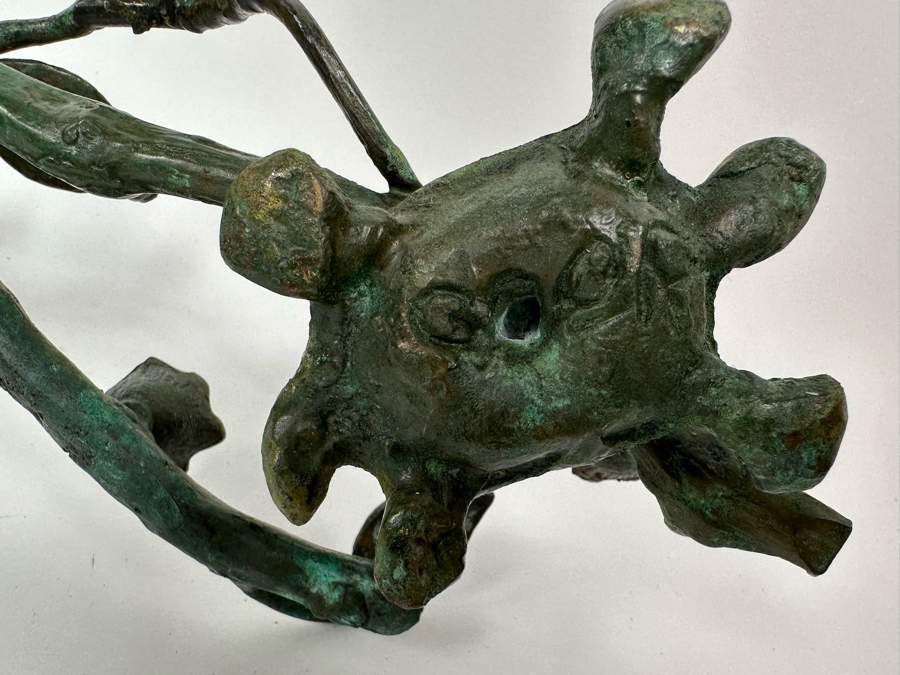 Ilana Goor (b. 1936, Israel) Bronze Figural Menorah Featuring Two Signed Birds, Two Signed Turtles And A Signed Branch With Nine Candle Holders 25W X 8D X 5H [Photo 18]