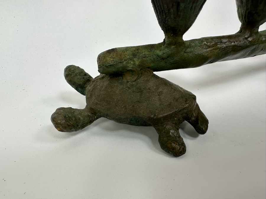 Ilana Goor (b. 1936, Israel) Bronze Figural Menorah Featuring Two Signed Birds, Two Signed Turtles And A Signed Branch With Nine Candle Holders 25W X 8D X 5H [Photo 7]