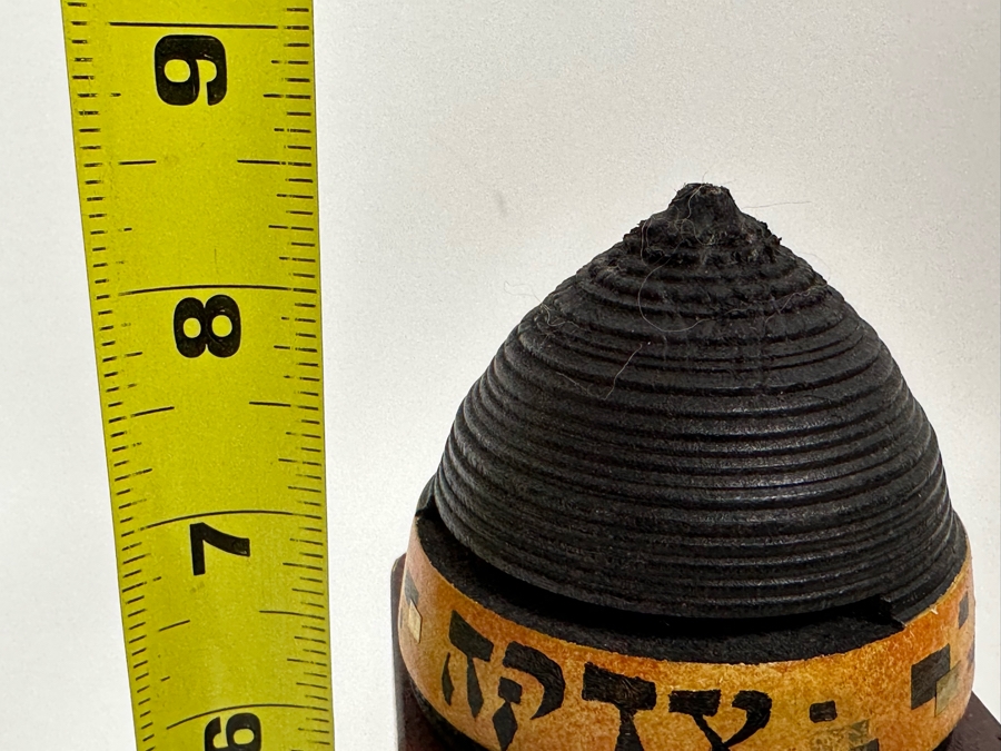 Artist Signed Hand Painted Judaica Wooden Charity Box Tzedakah Box 8.5H [Photo 17]
