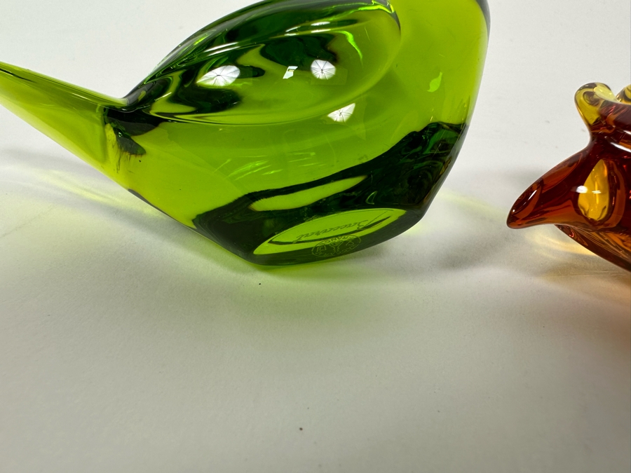 Four Signed Baccarat Crystal Bird Duck Figurines From France [Photo 11]