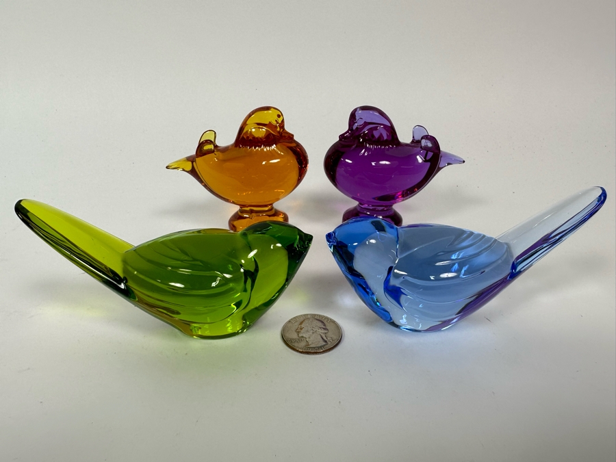 Four Signed Baccarat Crystal Bird Duck Figurines From France [Photo 4]
