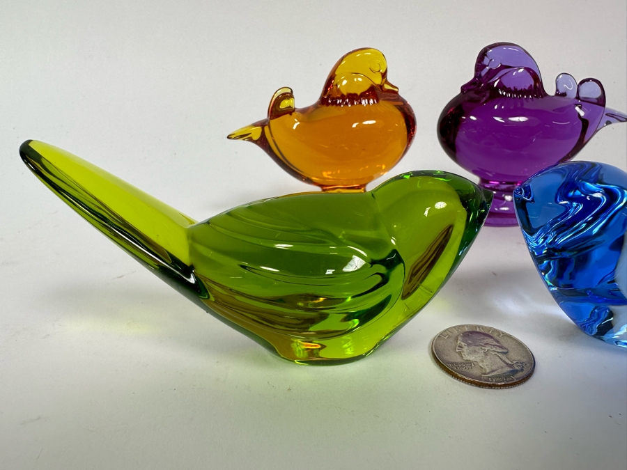 Four Signed Baccarat Crystal Bird Duck Figurines From France [Photo 5]