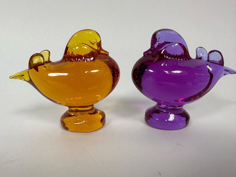 Four Signed Baccarat Crystal Bird Duck Figurines From France [Photo 8]