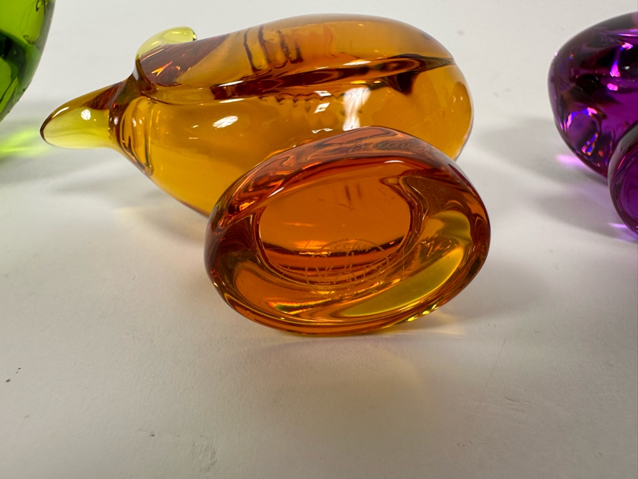 Four Signed Baccarat Crystal Bird Duck Figurines From France [Photo 12]