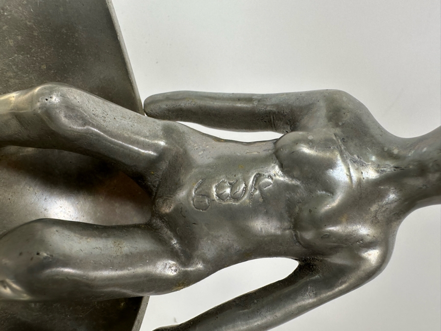 Ilana Goor (b. 1936, Israel) Metal Dish With Woman Seated In One Corner - Woman Is Signed And Signed Underneath Dish [Photo 8]