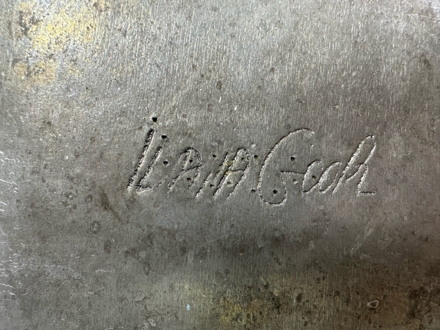 Ilana Goor (b. 1936, Israel) Metal Dish With Woman Seated In One Corner - Woman Is Signed And Signed Underneath Dish [Photo 11]