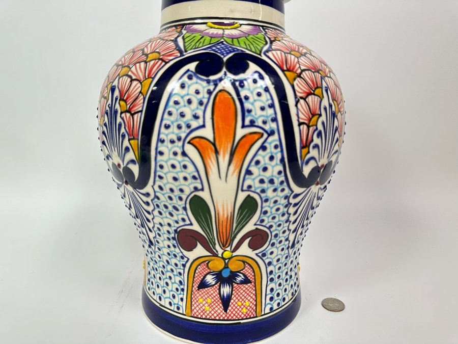 Large Mexican Signed Lidded Jar With Lid 16H Retails $50 [Photo 4]