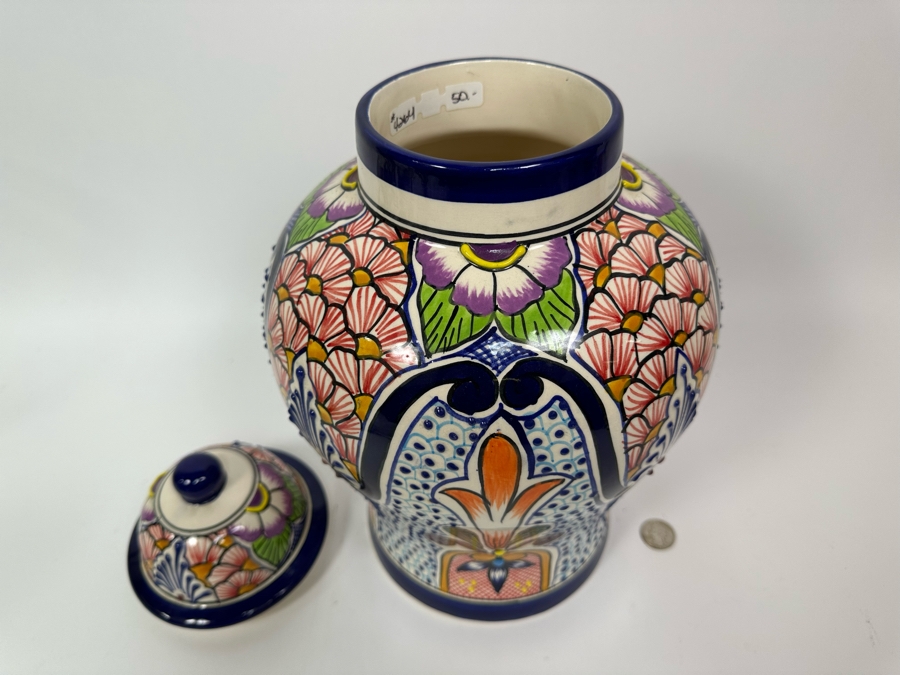 Large Mexican Signed Lidded Jar With Lid 16H Retails $50 [Photo 6]