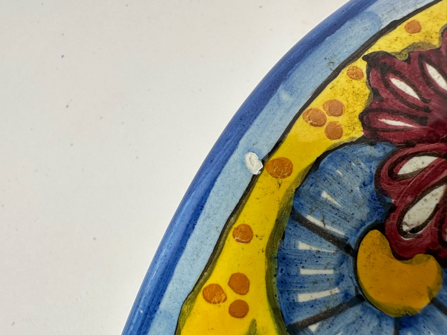 Angela Zei San Gimignano Italy Large Hand Painted Platter Signed With Hanger On Back 16 X 16 [Photo 8]