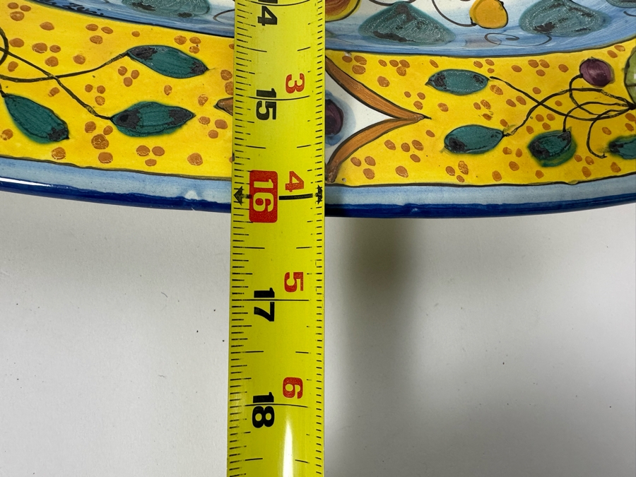 Angela Zei San Gimignano Italy Large Hand Painted Platter Signed With Hanger On Back 16 X 16 [Photo 10]
