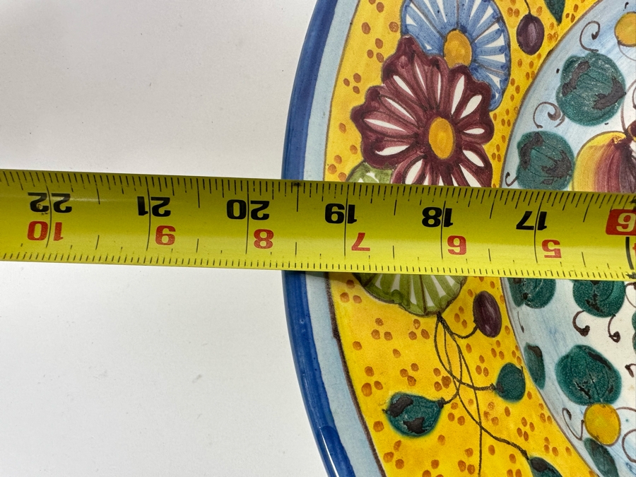 Angela Zei San Gimignano Italy Large Hand Painted Platter Signed With Hanger On Back 19.5W X 16D X 2H [Photo 11]
