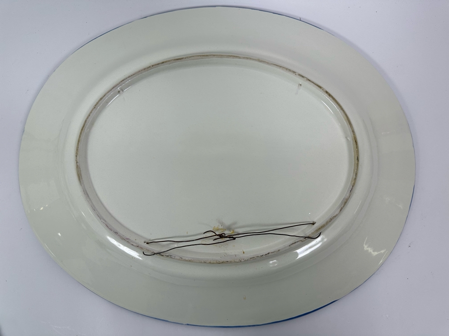 Angela Zei San Gimignano Italy Large Hand Painted Platter Signed With Hanger On Back 19.5W X 16D X 2H [Photo 10]