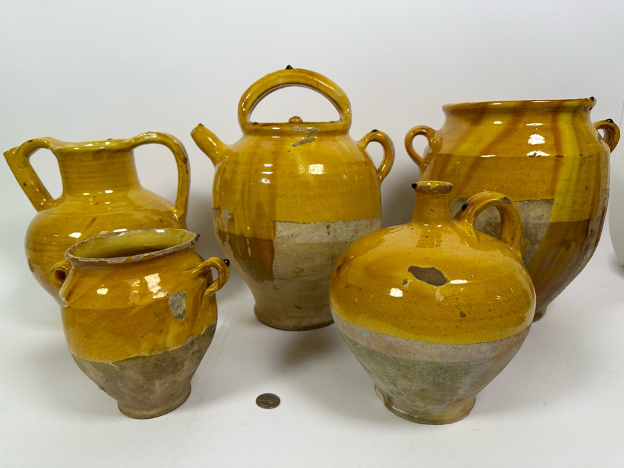 Collection Of Camard Glazed Pottery From France Including Pitchers And Vessels In Sizes Ranging From 6.5H To 13.5H [Photo 3]