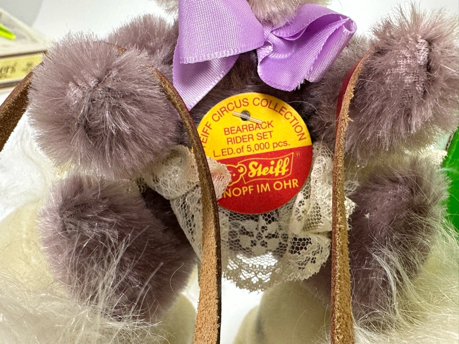 Steiff Golden Age Of The Circus Animals Genuine Mohair Limited Edition 5,000 Bear Back Rider Set With Box [Photo 6]